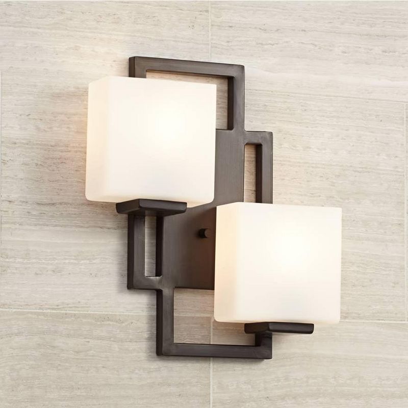 Barnes and Ivy Modern Swing Arm Wall Lamp Antique Brass Plug-In Light Fixture Taupe Fabric Bell Shade Bedroom Living Room Reading