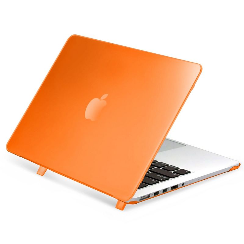 Insten For Apple MacBook Pro 13" with Retina Display Clip-on Matte Rubber Hard Case , Clear Orange