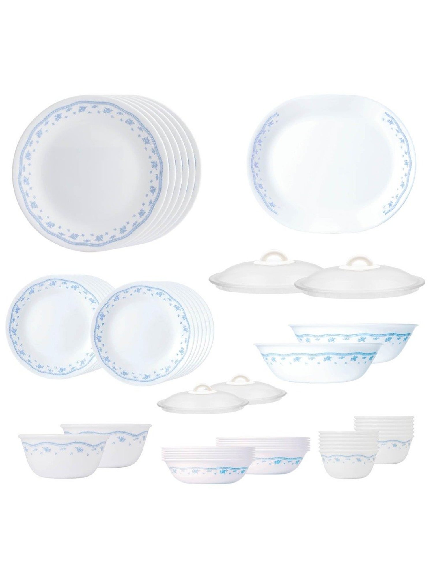 Cello White Opalware 35-Piece Dinner Set