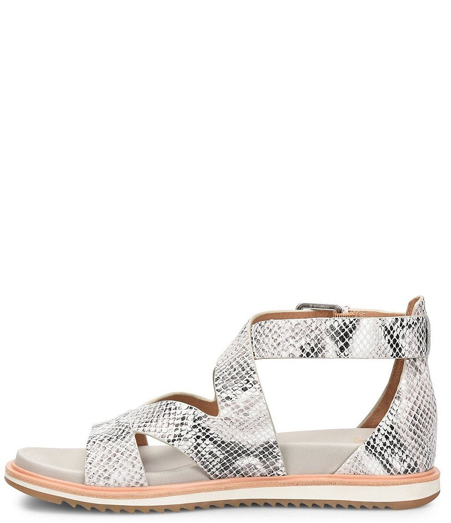 Sofft Mirabelle II Snake Print Leather Criss-Cross Sporty Sandals