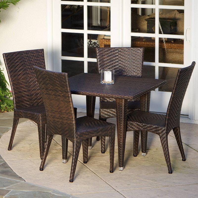 Brooke 5pc Wicker Patio Dining Set - Multi-brown - Christopher Knight Home