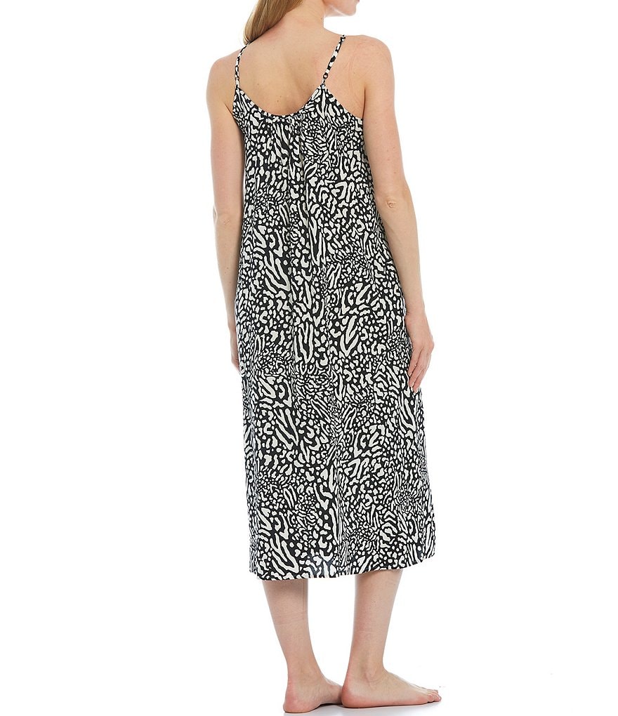 Papinelle Dot Print Modal Pleat Front Nightgown
