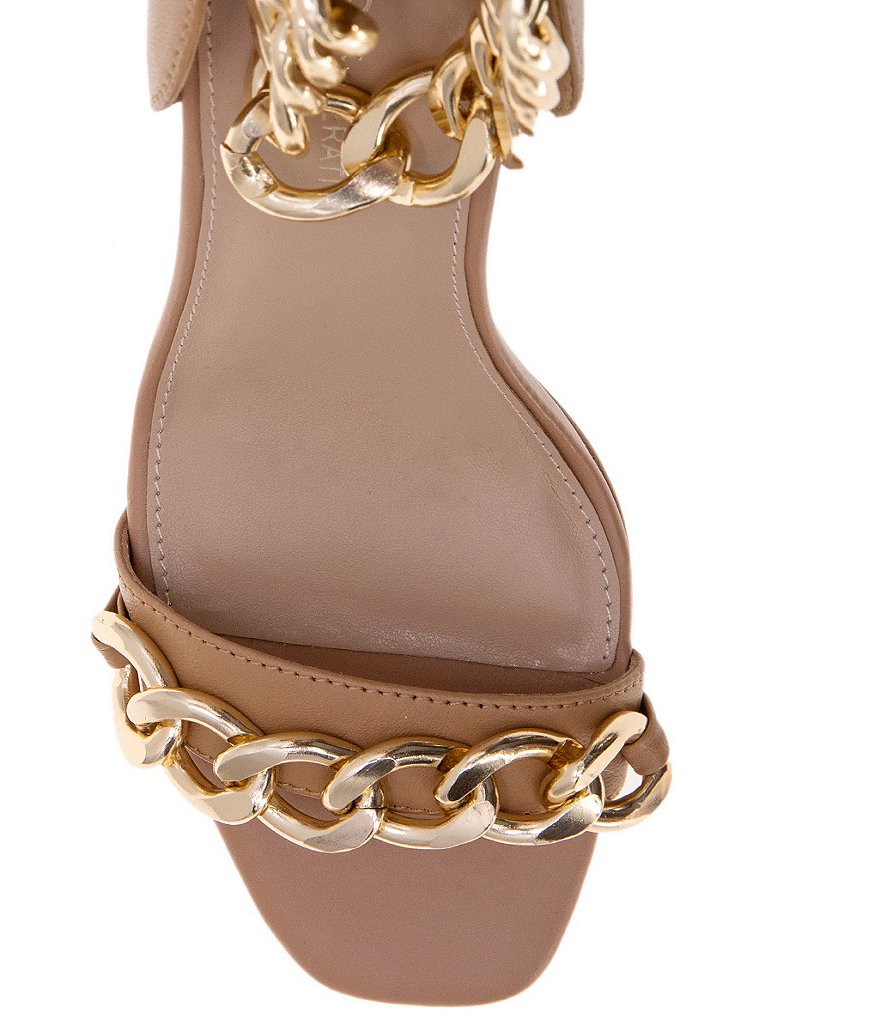 BCBGeneration Isinna Leather Chain Straps Square Toe Dress Sandals