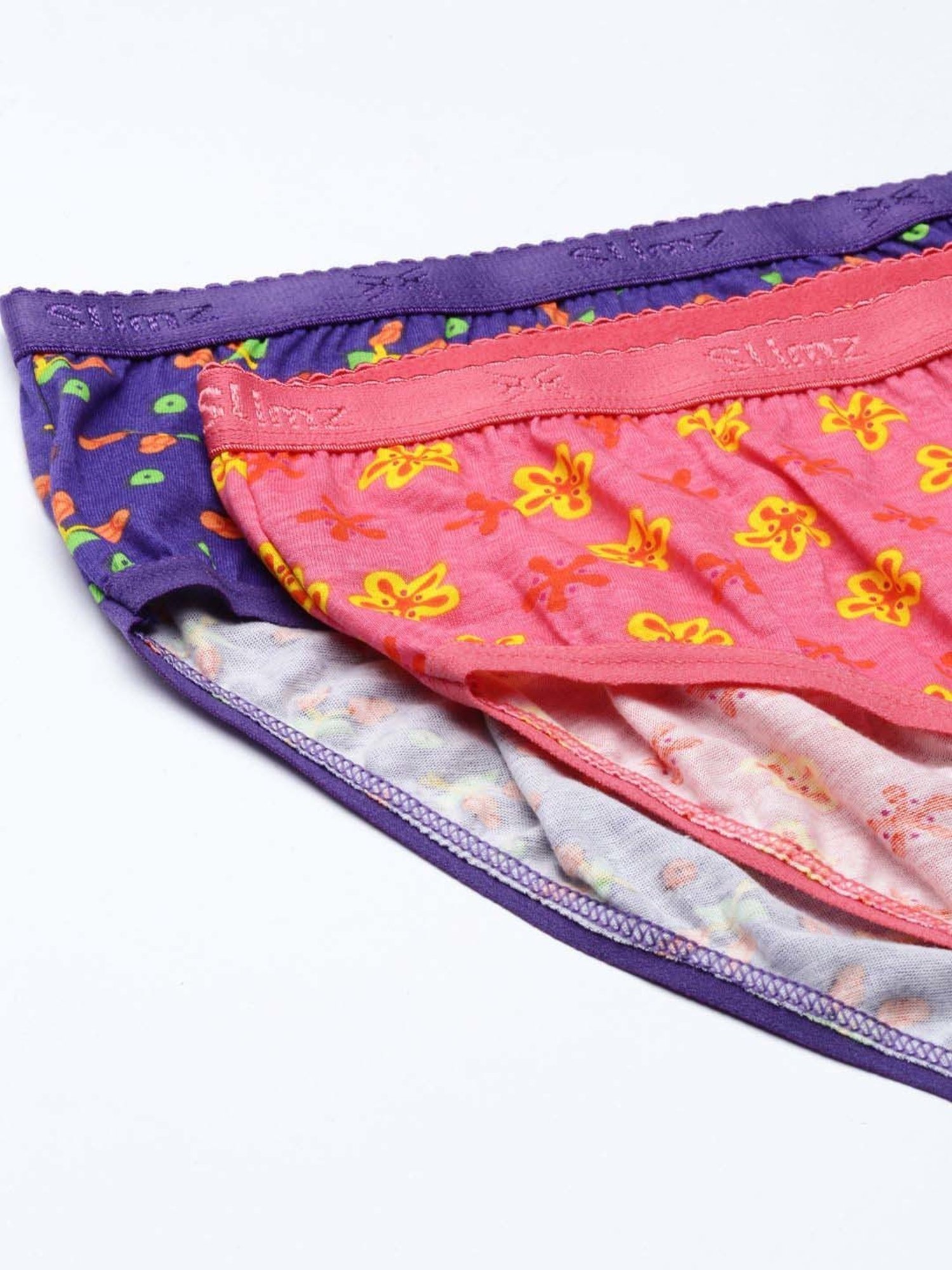 Dixcy Slimz Blue & Pink Printed Hipster Panty - Pack Of 6