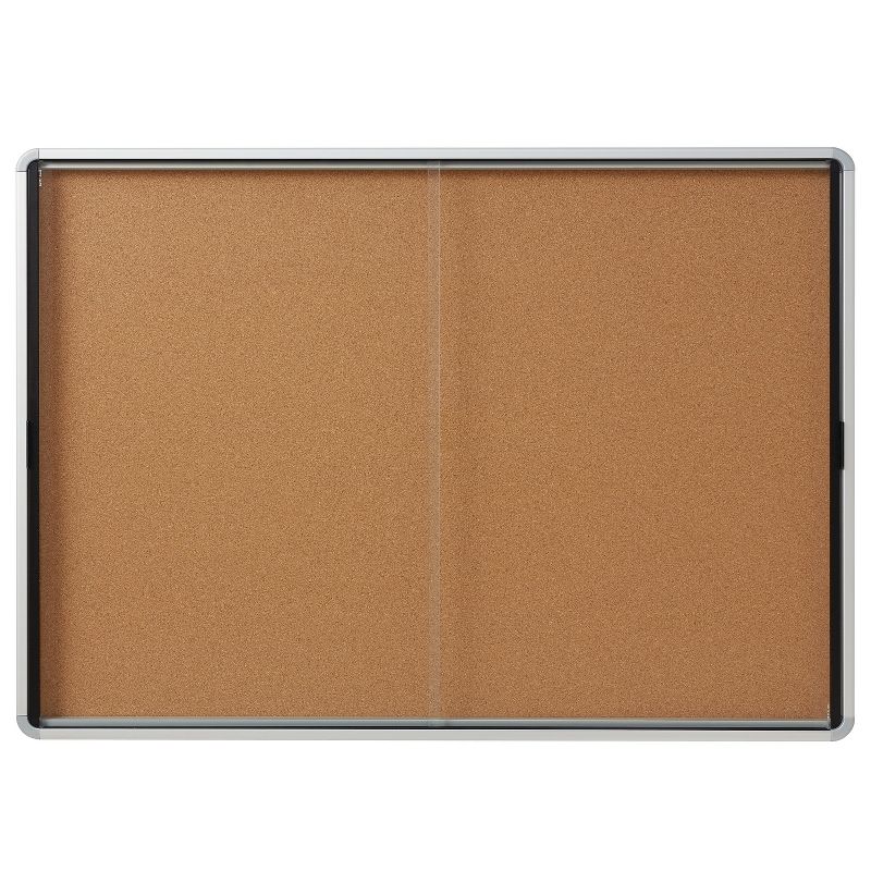 U Brands 40"x30" Linen Bulletin Board White Decor Frame