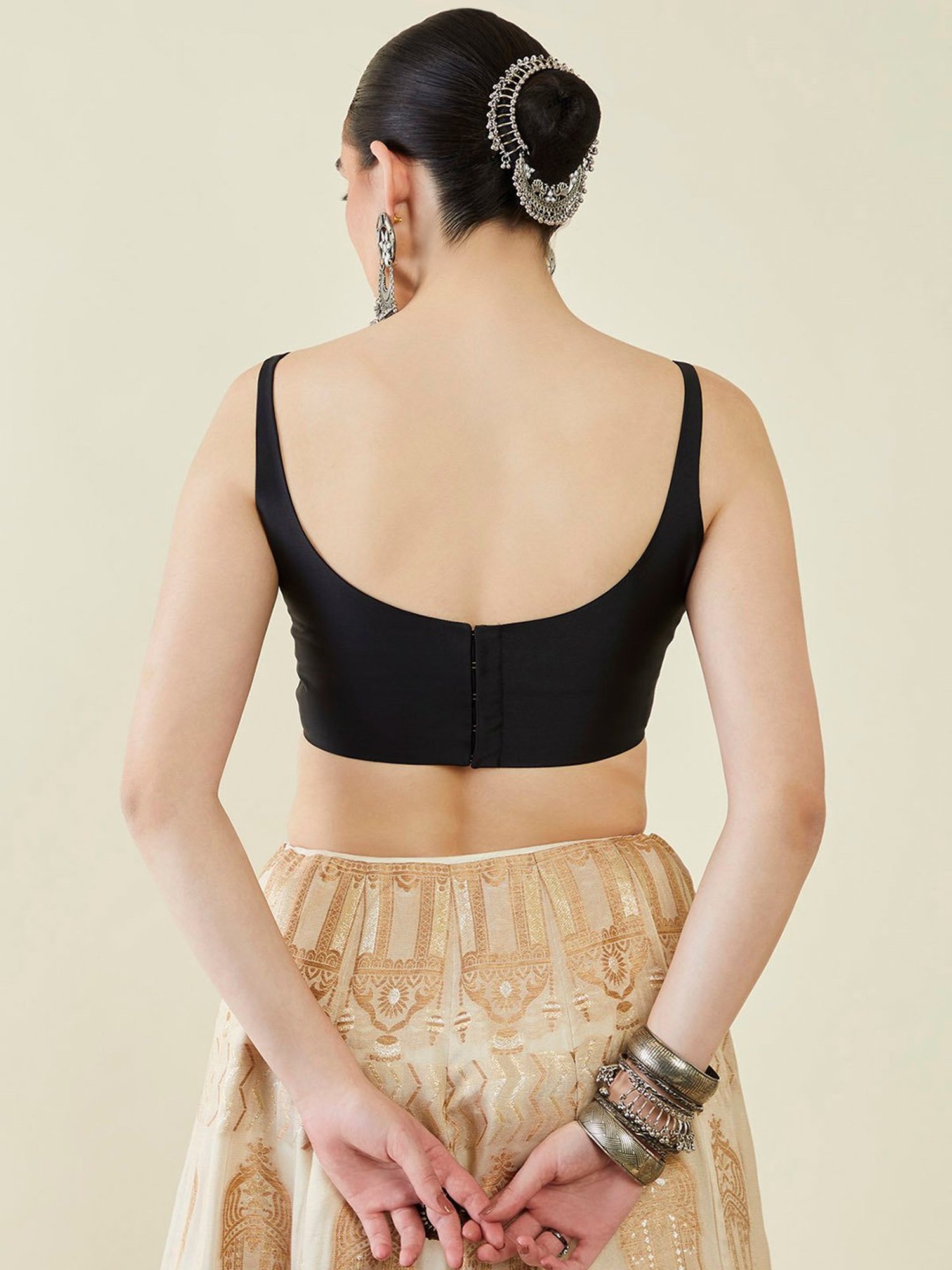 Soch Black Sleeveless Redymade Blouse