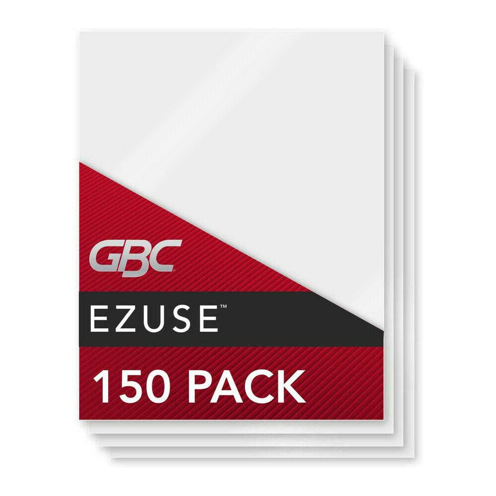 150 GBC EZUSE Thermal Laminating Sheets/Pouches, Letter Size, Speed Pouch, 3 mil