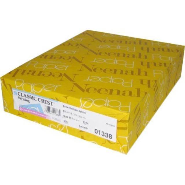 neenah classic crest, 80lb/216 gsm, solar white, 97 bright, 8 1/2 x 11, 250ct 04701
