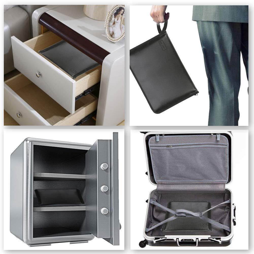 ABC Life Fireproof File Folder and Water Resistan with Silicone-Coated Fiberglass Heat Resistant Money Document Bag with A4 Size 12 Pockets Zipper Closure Portable Filing Organizer Pouch(14.3' x9.8')