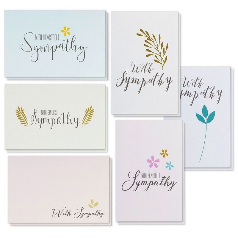 Best Paper Greetings 48 Pack Assorted Blank Sympathy Cards Condolence Cards with Envelopes Bulk Boxed Set 4x6 in