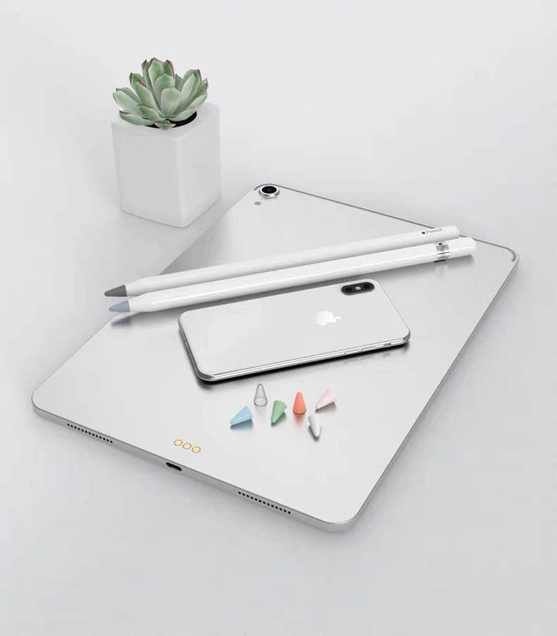 HappyCover Compatible with Apple Pencil Tips, Professional Liquid Silicone Nibs Cover Replacement for 1st & 2nd Gen, Writing Anti-Slip Protective Case for Apple iPad Pencil. (Grey)