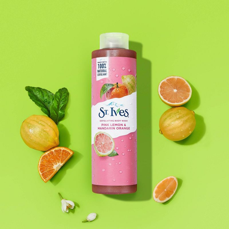 St. Ives Pink Lemon & Mandarin Orange Plant-Based Natural Body Wash Soap - 22  fl oz