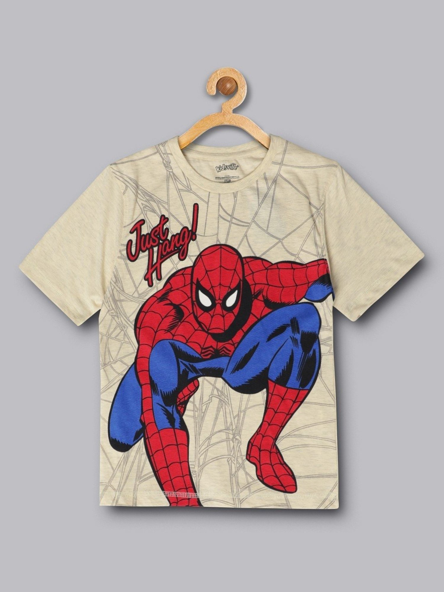 Kidsville White & Red Printed Spiderman T-Shirt