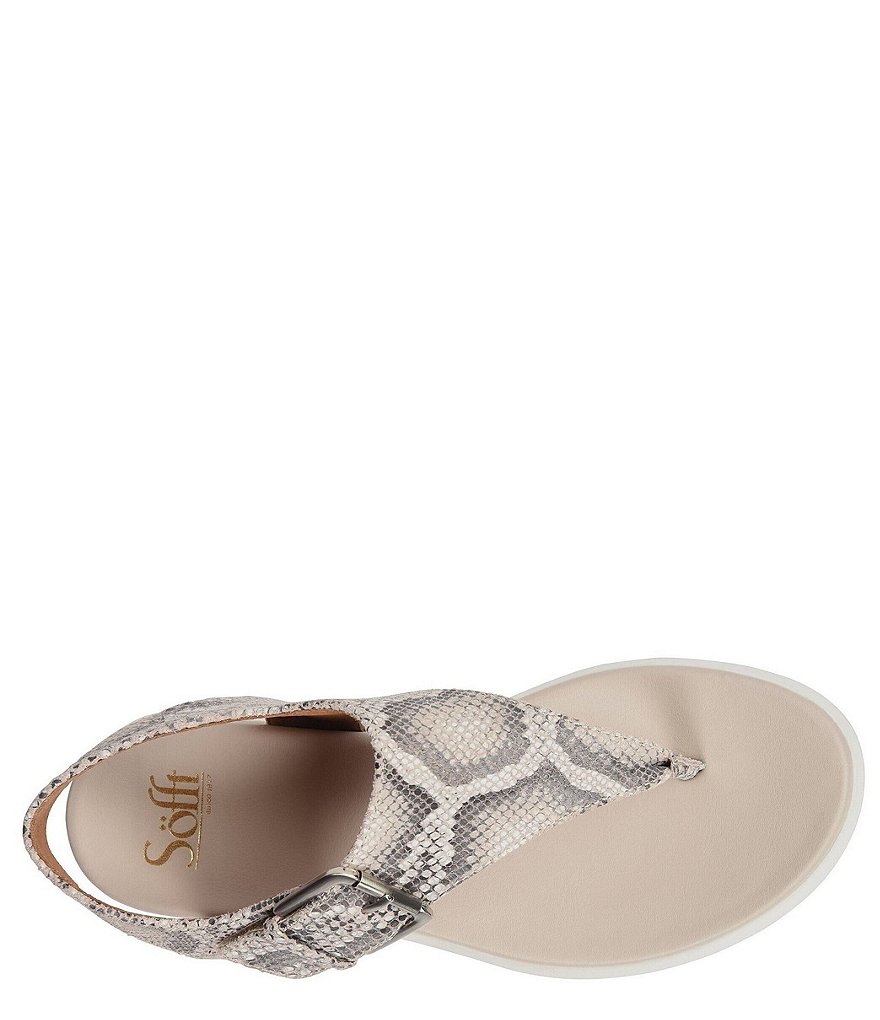 Sofft Farlyn Snake Print Leather T-Strap Sandals