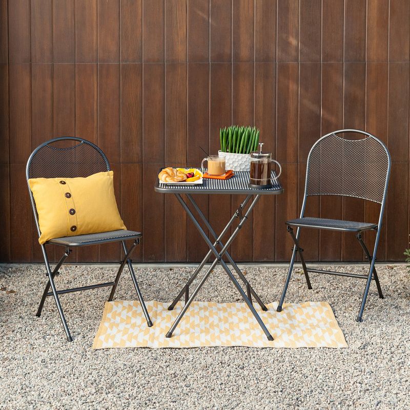 3pc Ludwig Folding Bistro Set - Royal Garden