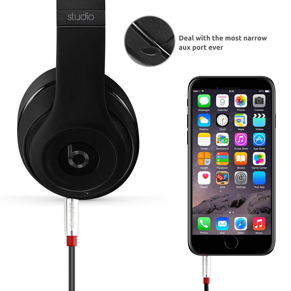 AUX Cable [ 2/Pack 4ft/1.2M - Copper Shell, Hi-Fi Sound Quality] - 3.5mm Audio Cable Male to Male / Auxiliary Cable / Aux Cord for Car Stereos, iPod, iPhone, Beats, Skullcandy and More (Black)