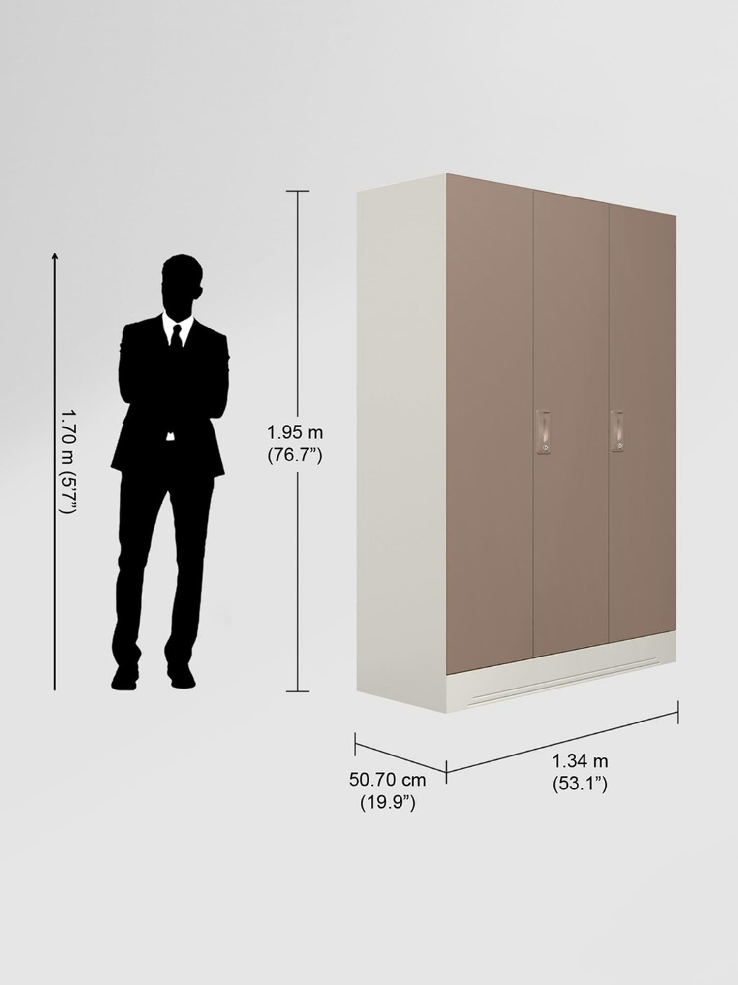 Godrej Interio Ewa Brown Engineered Wood 4 Door Wardrobe