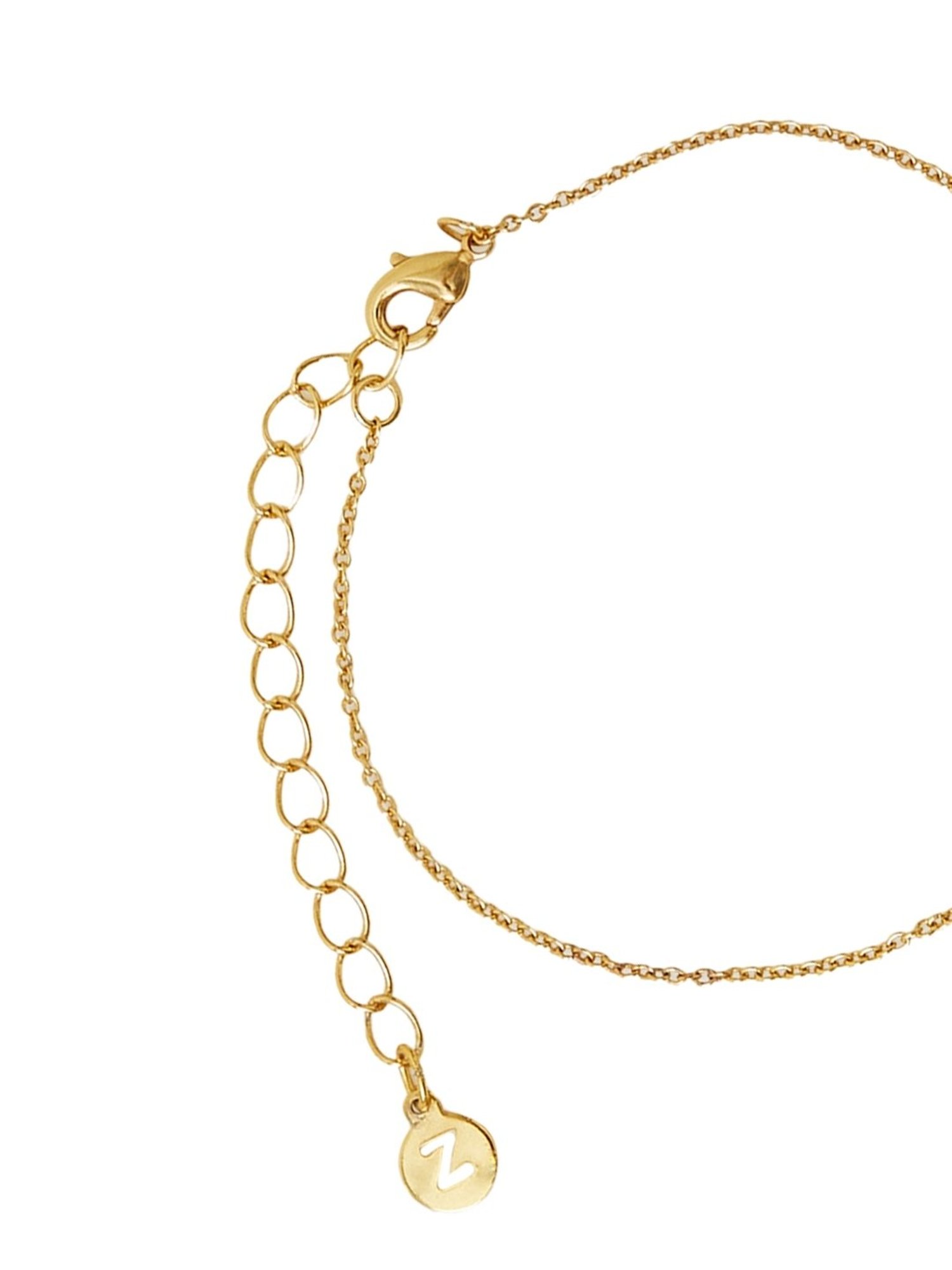 Accessorize London Women's Z Real Gold Plated Cubic Zirconia Initial Bracelet Letter K