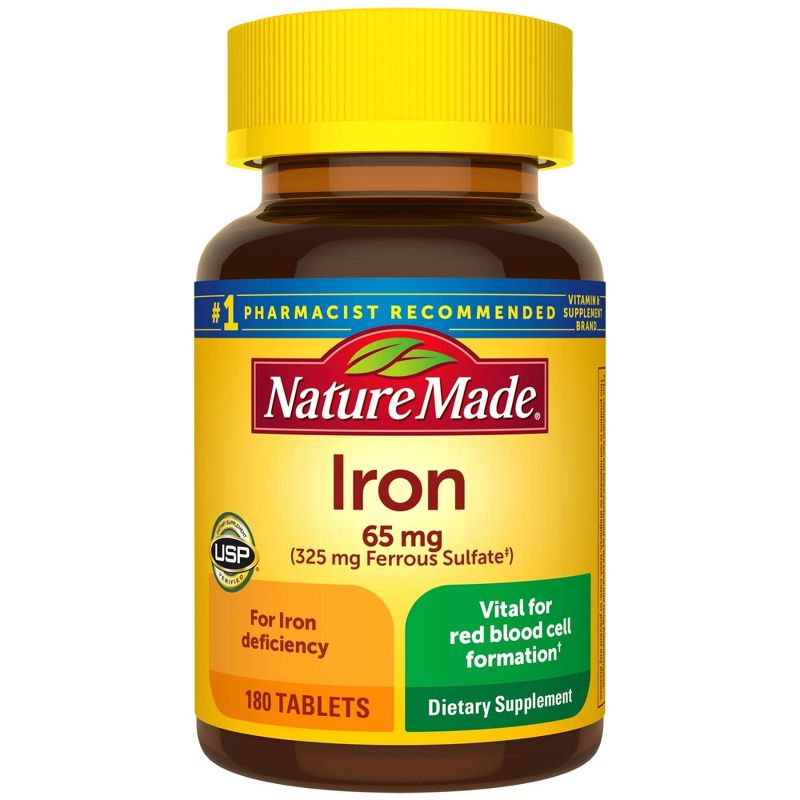 Nature Made Iron 65 mg (from Ferrous Sulfate) Tablets - 180ct