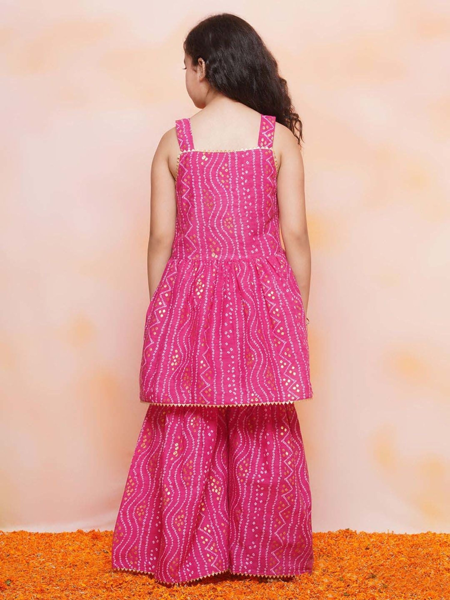 VASTRAMAY Kids Blue & White Cotton Over Dyed Kurta Set