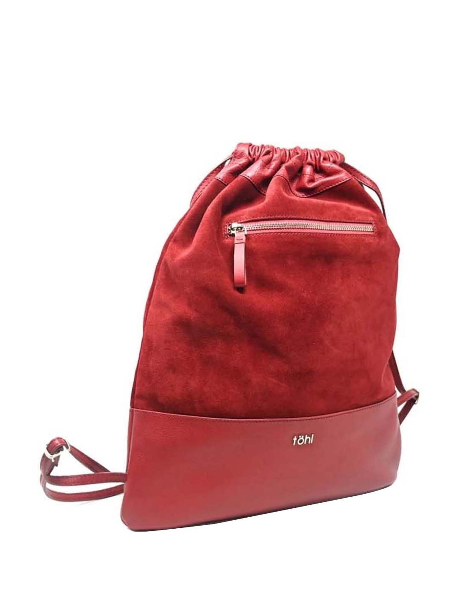 Tohl Red Leather Medium Backpack