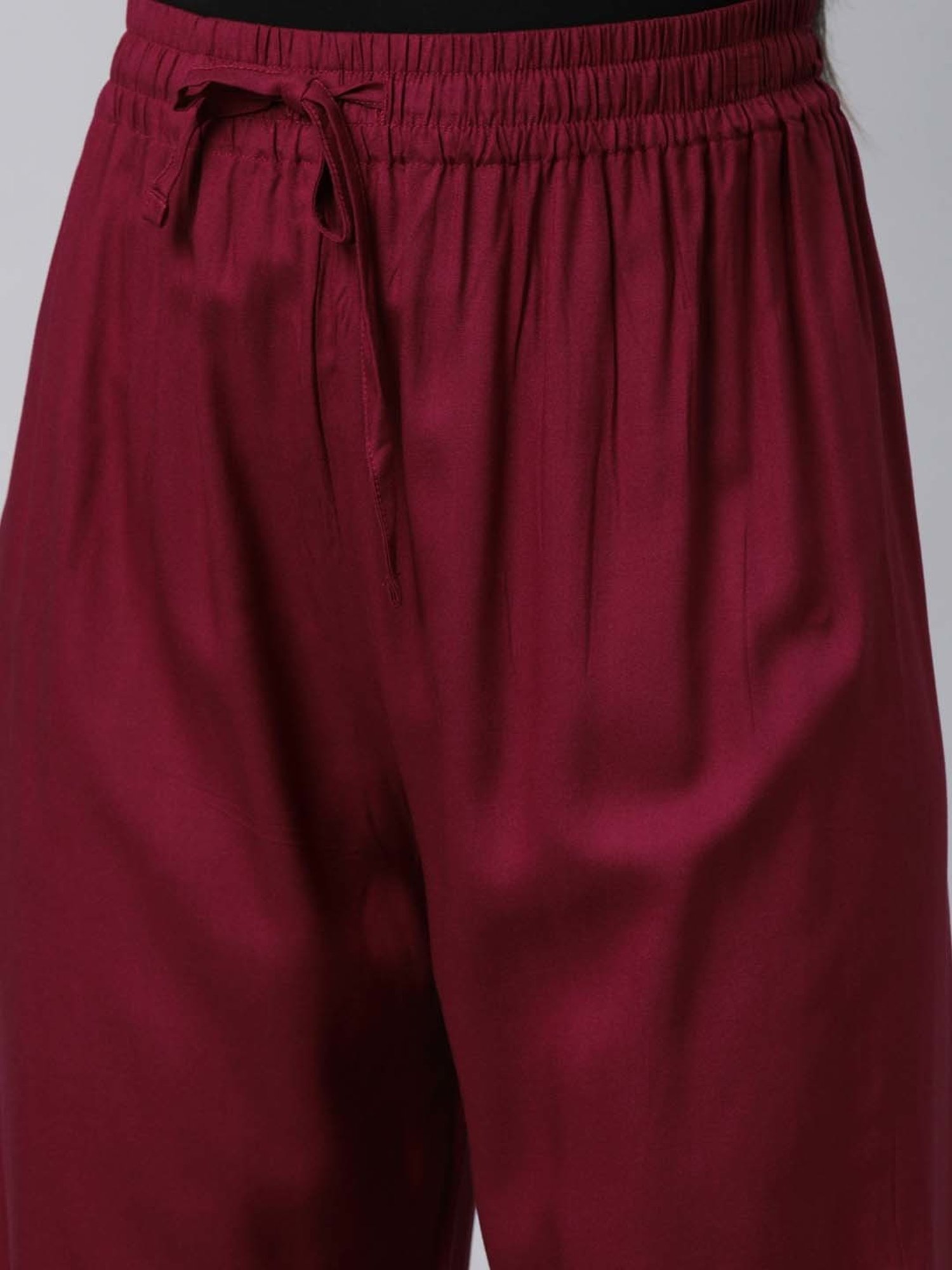 TWIN BIRDS Black & Maroon Regular Fit Pants - Set Of 2