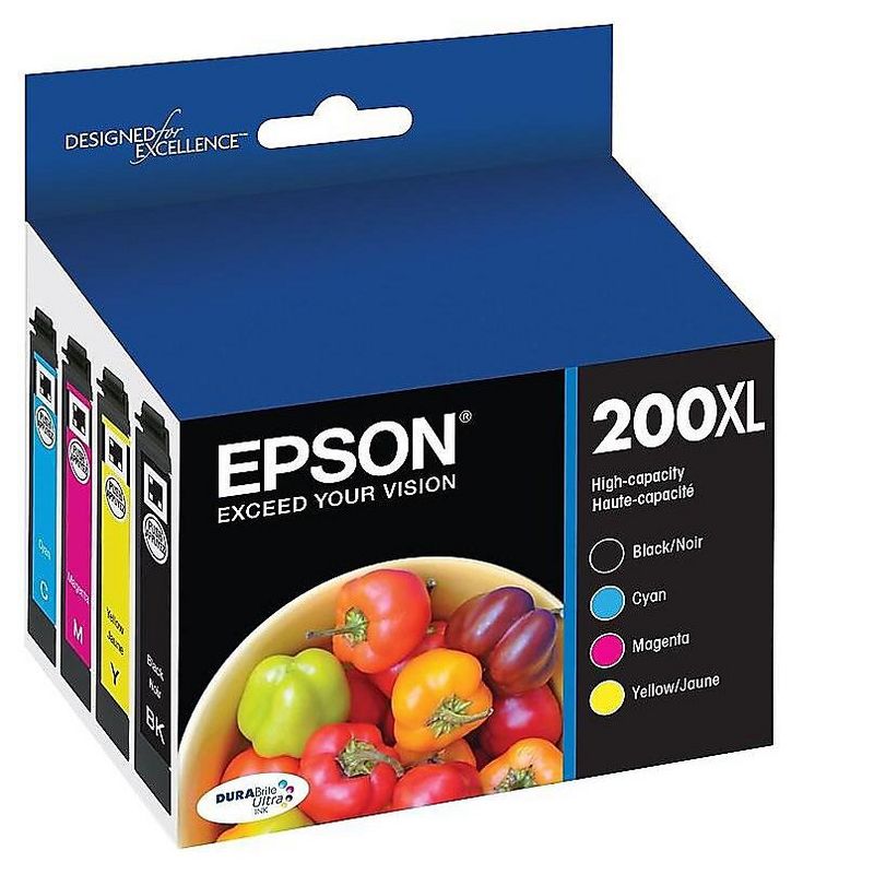 Epson 200XL Black/Color Ink Cartridges High Yield 4/Pack (T200XL-XCS) 1971246