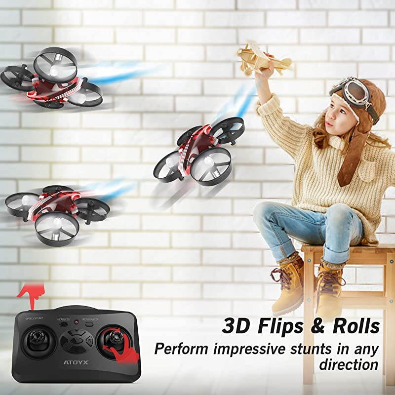 Mini Drones for Kids and Beginners Remote Control Toys Quadcopter 24Ghz 6Axis Gyro 4 Channels Remote Control Helicopter is Best Kid Toys Gift AT66