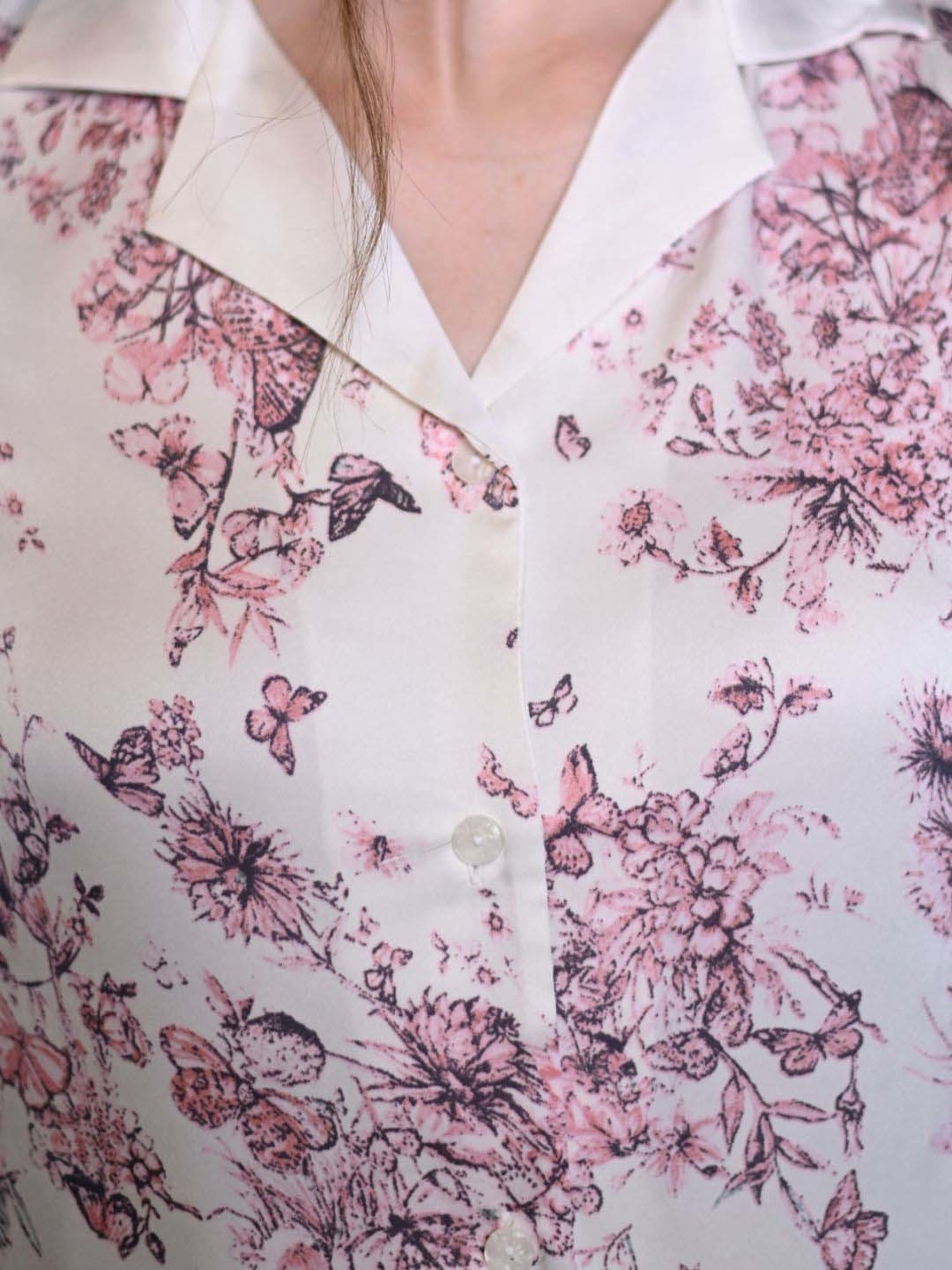 Odette Off-White Printed Shirt Pyjama Set