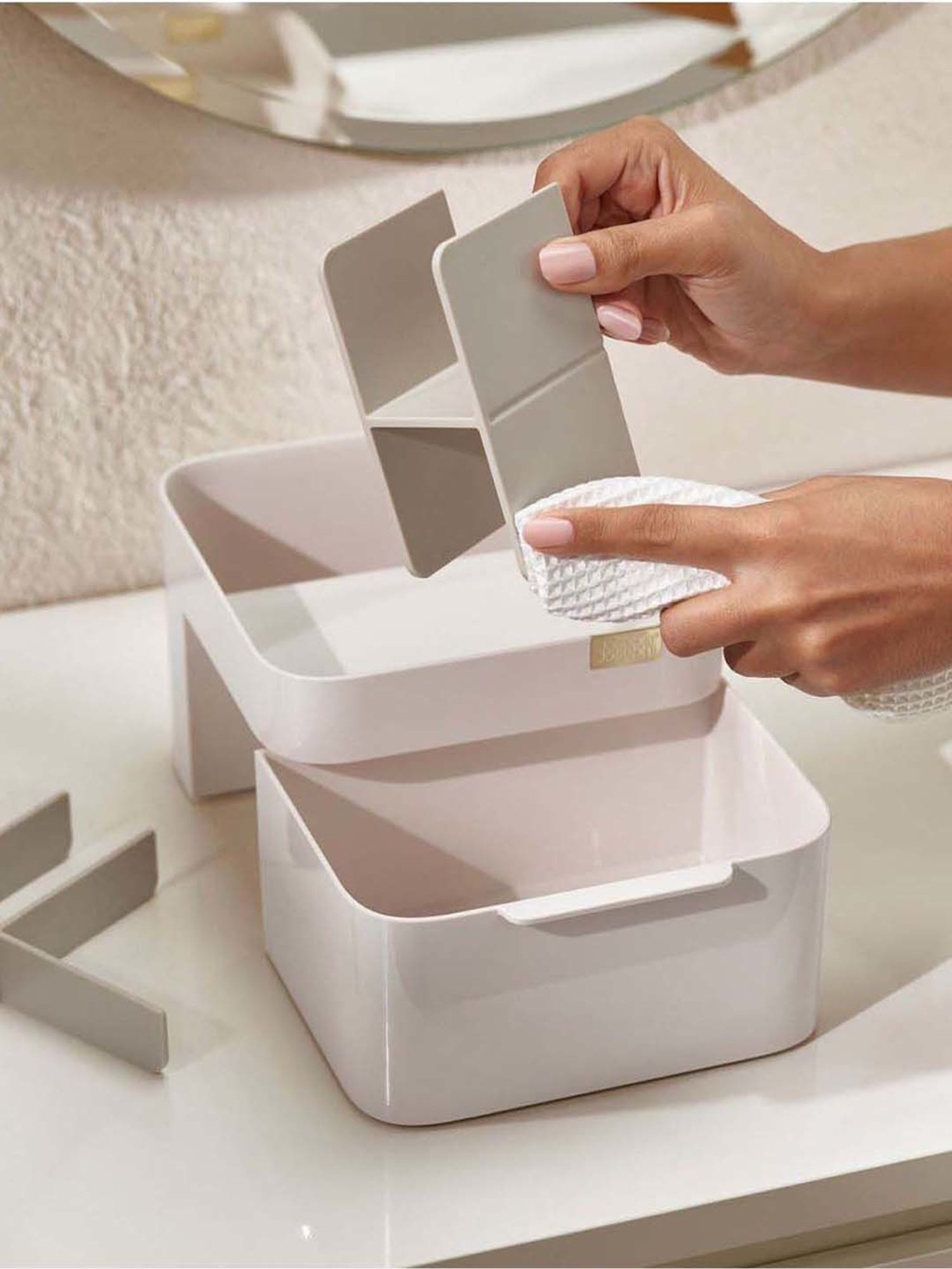 Pure Home and Living Beige MDF Solid Storage Boxes