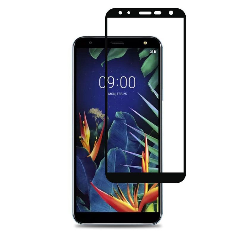 Valor Full Coverage Tempered Glass Screen Protector LCD Film Guard Shield compatible with LG K40, Black
