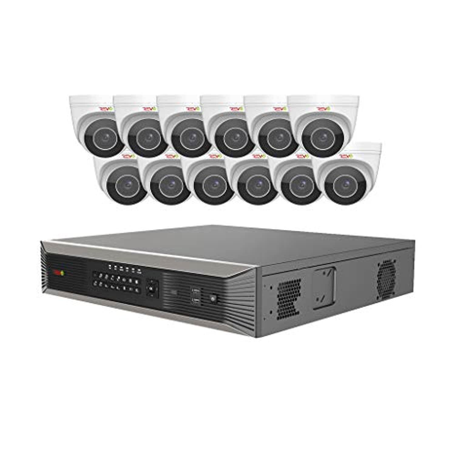 Revo America RUP161BNDL-12 Ultra HD Plus 16 Channel NVR Surveillance System with 12 Audio Capable Motorized Cameras