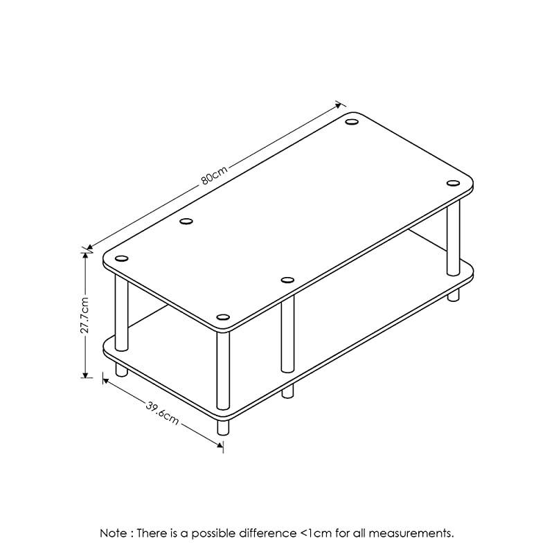 Just No Tools Dark Cherry Mid Television Stand with Black Tube