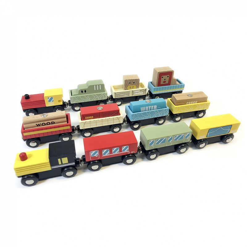 Leo & Friends 12-Piece Wooden Train Set