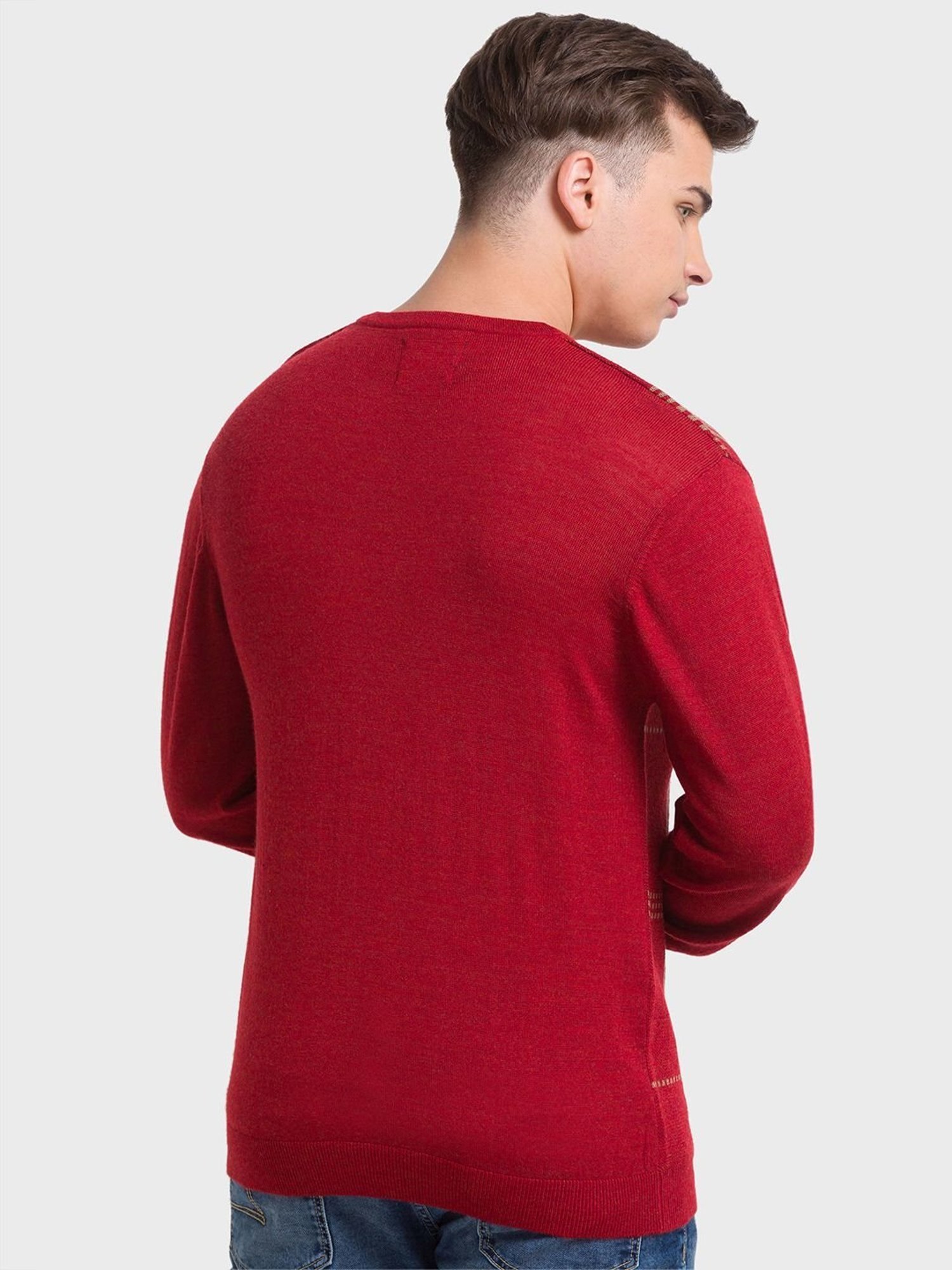 ColorPlus Orange Tailored Fit Checks Sweaters