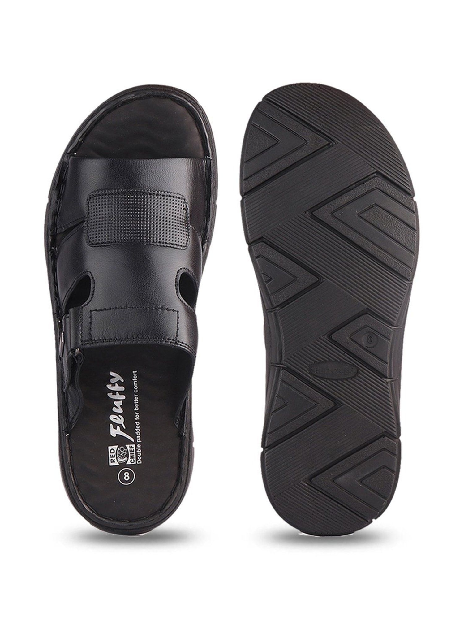 Red Chief Men's Black Casual Sandals