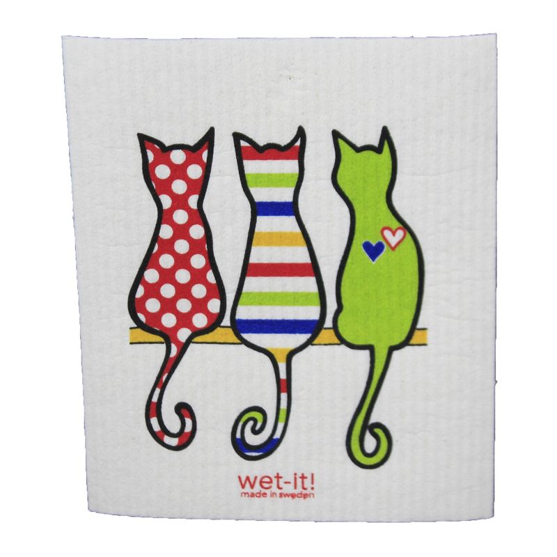 Swedish Dish Cloth 7.75" Cat Lover Kitchen Clean Up Stainless  -  Dish Cloth