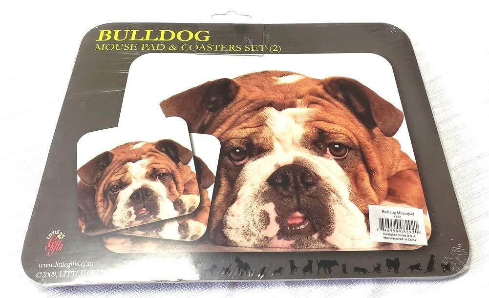 LittleGifts Bulldog Mouse Pad and Coaster Set