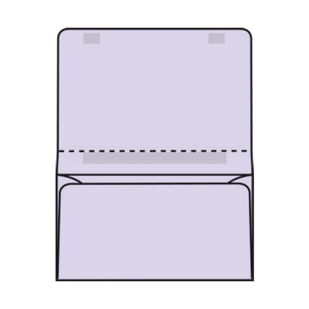 Open Side Dual Purpose Mailer Envelopes, 4-1/4" x 6-1/2", 24# Lilac Pastel, Large Flaps w/ Spot Seal & Perf (Box of 500)