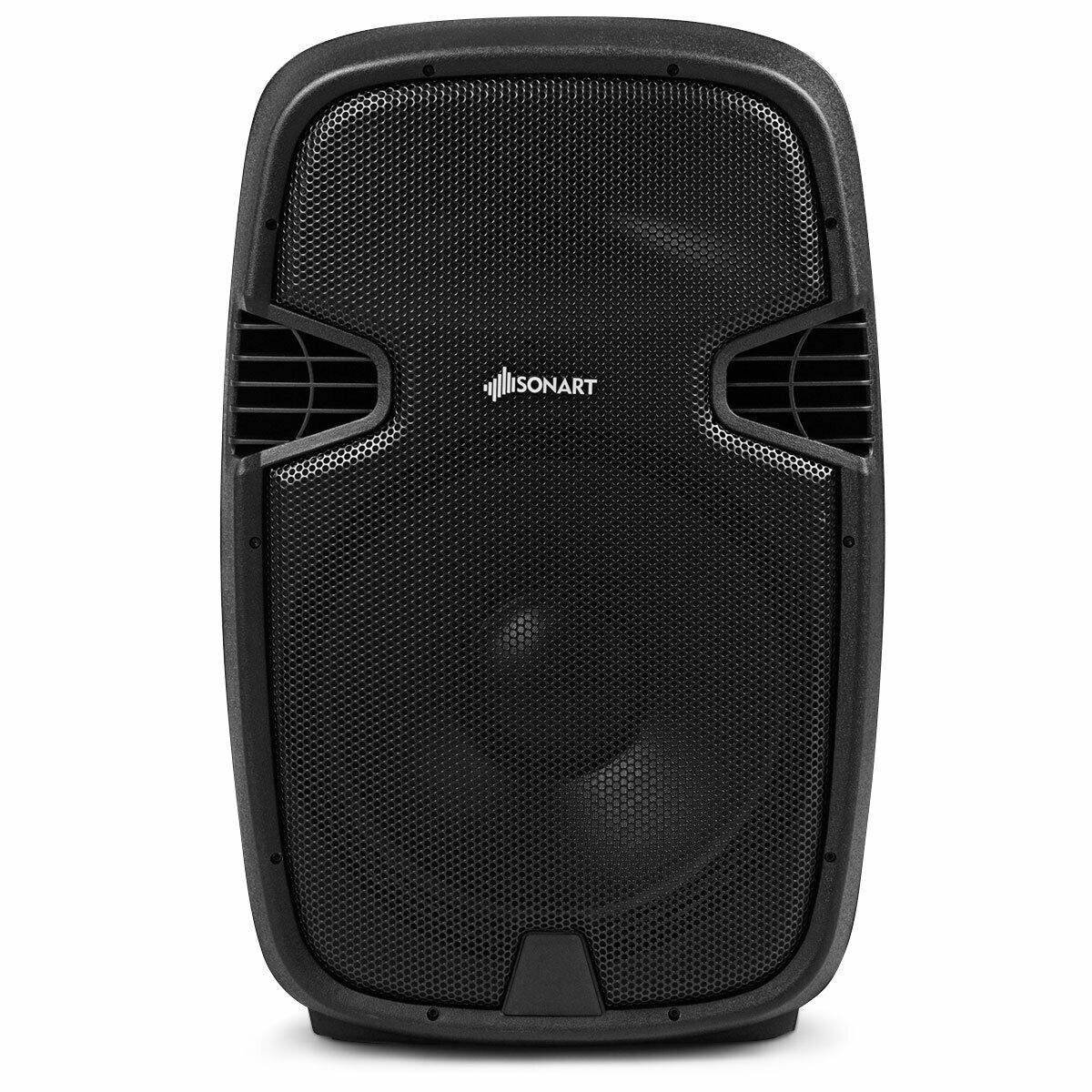 3000 W Dual 15" Powered Speakers with Bluetooth and Adjustable Bracket