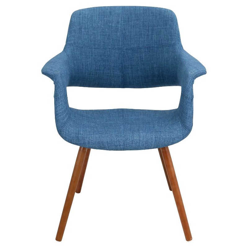 Vintage Flair Mid Century Modern Walnut Wood Legged Dining Chair Polyester/Blue - LumiSource