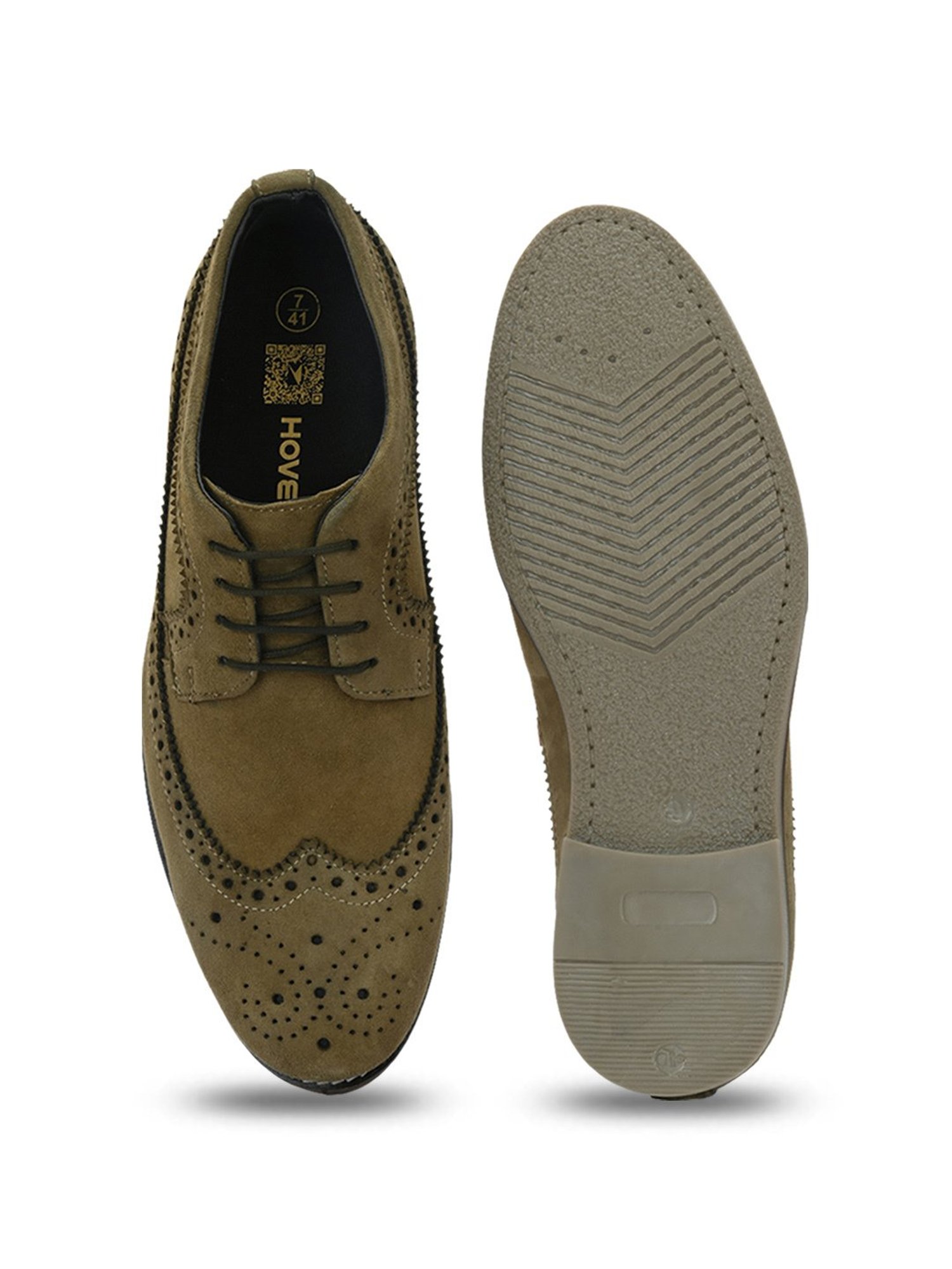 Hoversole Men's Charles Olive Brogue Shoes