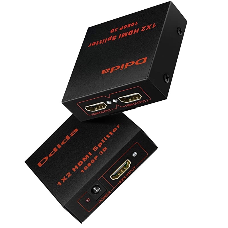 Hdmi Splitter 1 in 2 Out, Powered Full HD 1080P V1.4 HDMI Display,Support 4K/2K & 3D Resolution-1 Input to 2 Outputs