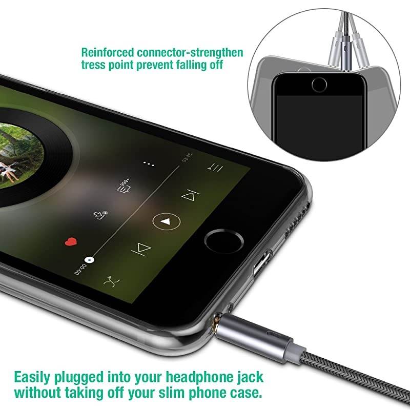 AUX Cable 2Pack8ftHiFi Sound Quality 35mm Auxiliary Audio Cable Nylon Braided AUX Cord for CarHome StereosSpeakeriPhone iPod iPadHeadphonesSony BeatsEcho Dot More