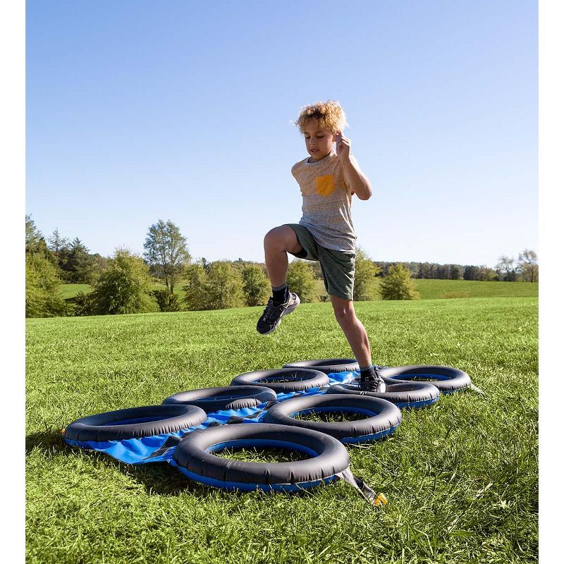 HearthSong Inflatable Tire Run with Sprinkler for Kids,  For Use With or Without Water