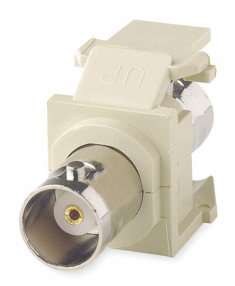 Leviton 41084-BIF BNC QuickPort Adapter, Nickel-Plated, Ivory
