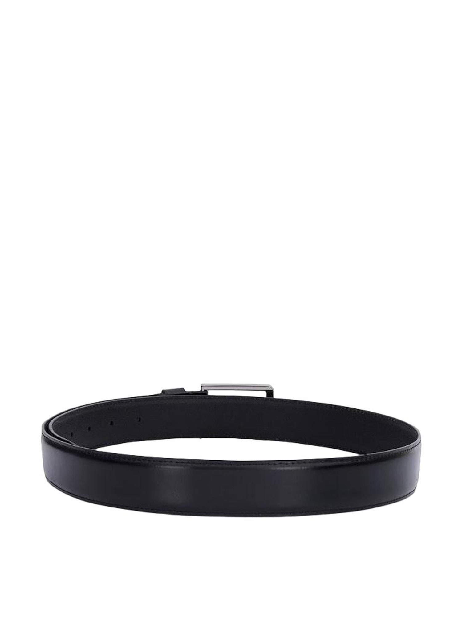 The Vertical Black Leather Formal Belt for Men