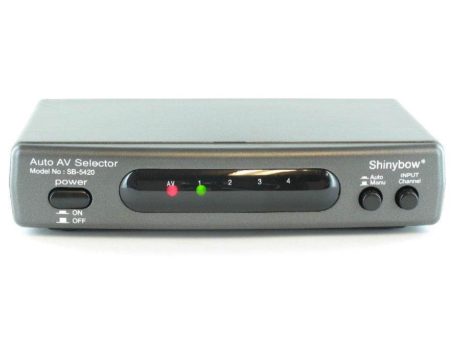 Shinybow SB-5420 4x2 AUTO Composite Video / Stereo Audio Switch w/3-Yr Warranty