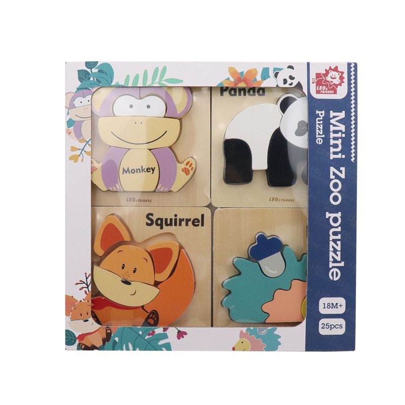 Leo & Friends Wooden Zoo Animal Puzzle Kit for Boys and Girls