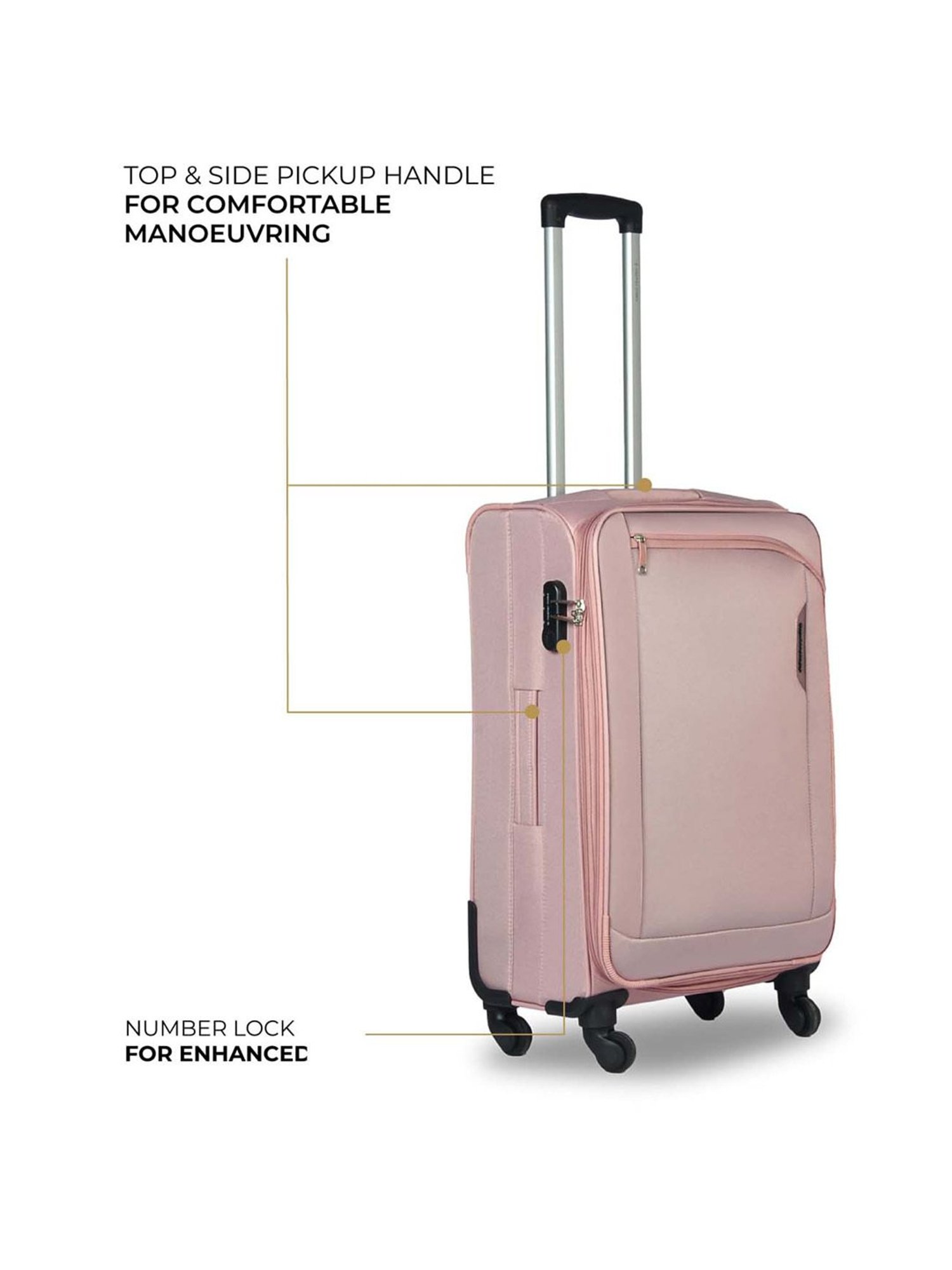 Nasher Miles Dallas Expander soft-sided Polyester Cabin  Pink 20 inch |55cm Trolley bag